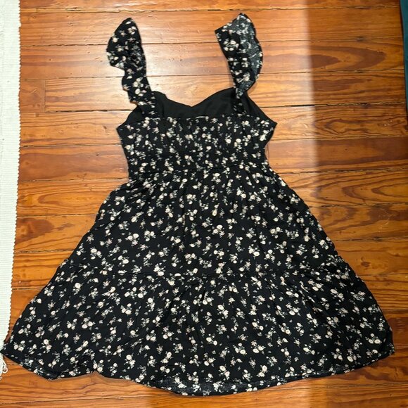 Pink Rose - Floral Mini Dress - Black - Large - Picture 2 of 5